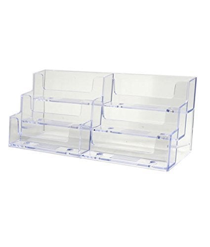 GBSTORE 2 Pcs Deluxe 6 Pocket Clear Business Card Holder Counter Top Style